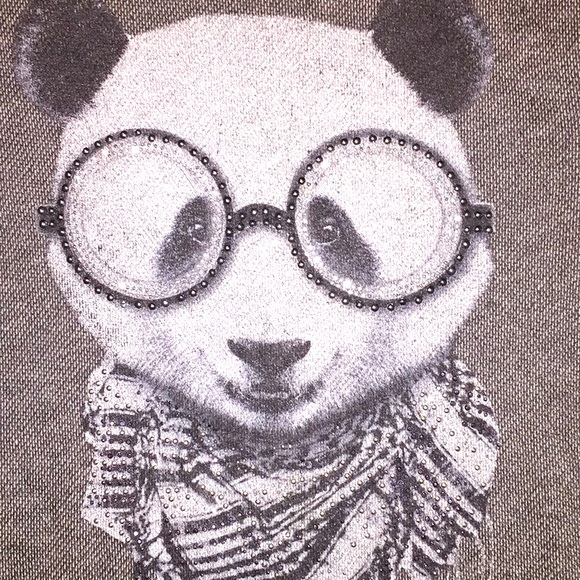 PANDA Embellished T-shirt-Size Small - Picture 3 of 4